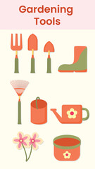 Gardening equipment and planting flowers in the yard