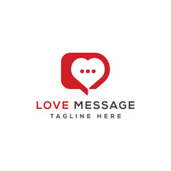 love message in heart logo design