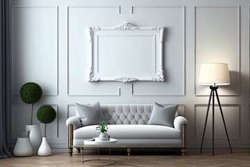 Modern classic living room interior background view