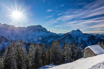 Lussari mountain in the Julian Alps