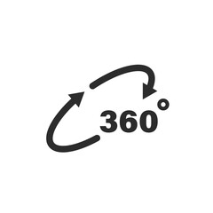 360 degrees rotation angle icon vector concept design template