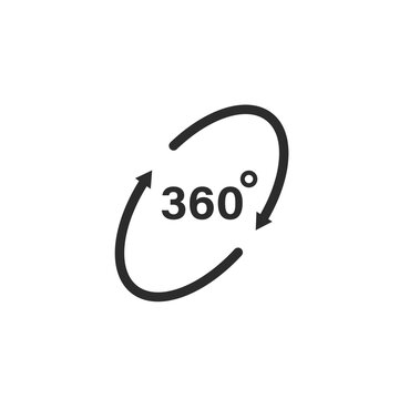 360 degrees rotation angle icon vector concept design template