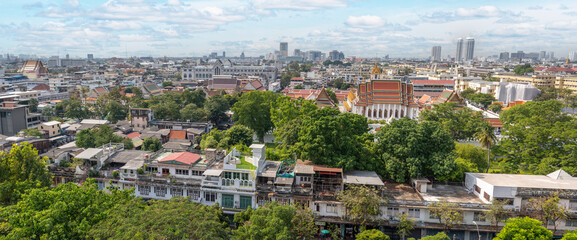 Bangkok city buildings cityscape, high buildings panorama downtown of Bangkok City Thailand....