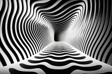 Abstract optical illusion waves background. AI generated.