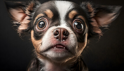funny dog ​​with impressed expression digital illustration