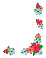 Vector illustration. Floral frame. Card. Holiday invitation. Congratulation. Spring