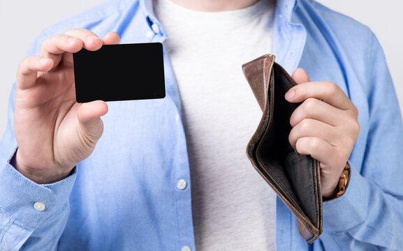closeup photo of credit or debit card with copy space. credit or debit card and wallet