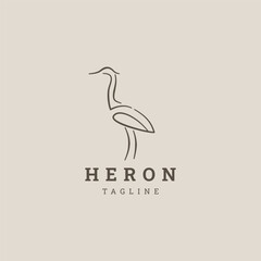 Heron logo icon design template flat