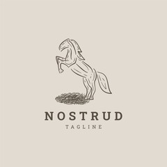 Horse classic vintage retro logo design