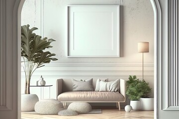 The Perfect Accent for Your Bright Room A Mock-Up Frame 3D Render