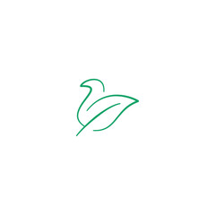 Abstract bird leaf icon logo design vector