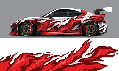  car livery design vector. Graphic abstract stripe racing background designs for wrap