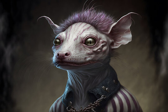 Dino Cyber Dog with Axolotl mix Generative Ai