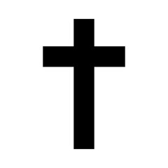 Cross silhouette icon. Christianity. Vector.