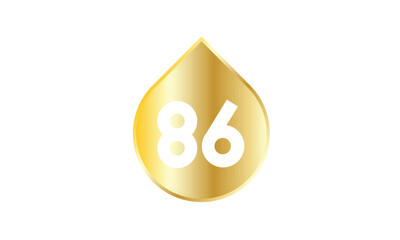 Number Gold Water Drop White Logo