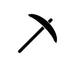 Pickel silhouette icon. Mining tool. Vector.