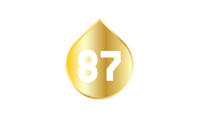 Number Gold Water Drop White Logo