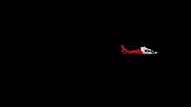 Rescue Helicopter 3D Animation With Alpha Video