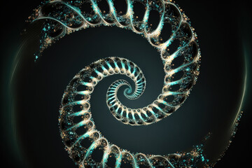 Fototapeta premium spiraling helix structure of the DNA gene. Generative AI