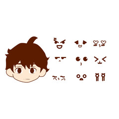 vector premium l cute character of different faces and expressions.