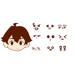 vector premium l cute character of different faces and expressions.