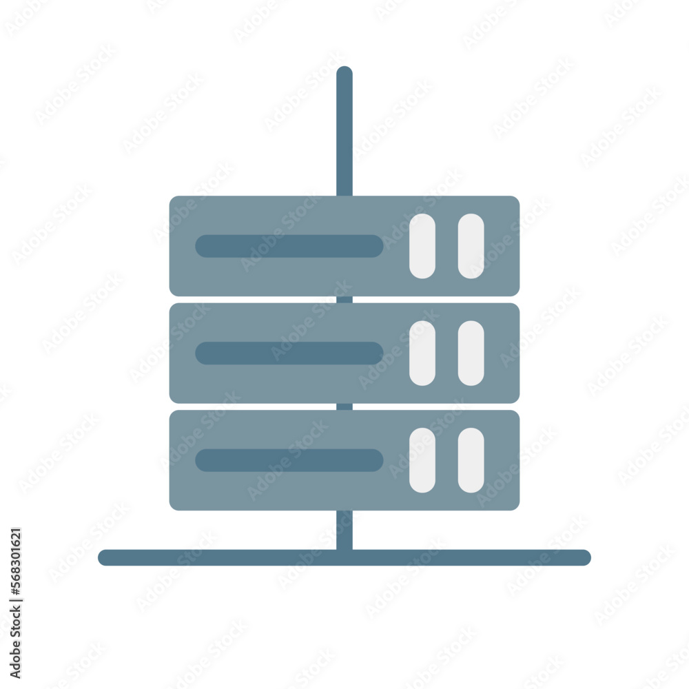 Poster server icon connected to the network. vector.