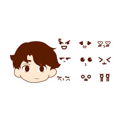 vector premium l cute character of different faces and expressions.