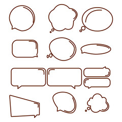 premium vector l Set bundle of empty speech bubbles colors, aesthetics sticker and amazing design.