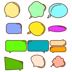 premium vector l Set bundle of empty speech bubbles colors, aesthetics sticker and amazing design.