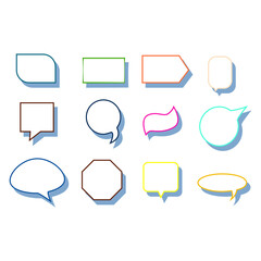 premium vector l Set bundle of empty speech bubbles colors, aesthetics sticker and amazing design.