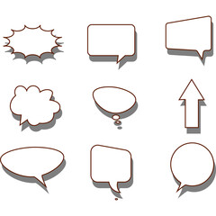 premium vector l Set bundle of empty speech bubbles colors, aesthetics sticker and amazing design.