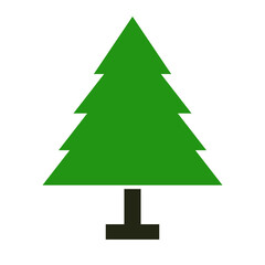 Simple green tree icon. Vector.