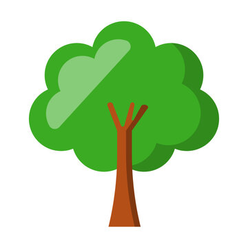 Flat design glossy tree icon. Vector.