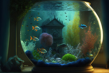 Aquarium created with Generative AI technology