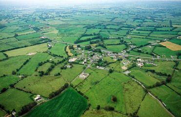 Aughrim, County Galway, Ireland. Battlefield site, Battle of Aughrim. Final defeat 1691 of Jacobites by army of William of Orange. Aerial