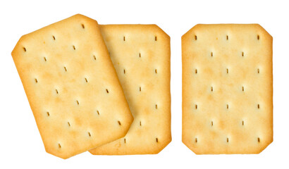 Top view of rectangle biscuits isolated on white background. Season's greetings.