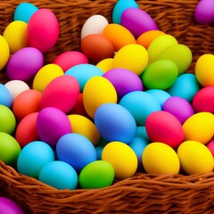 Fototapeta na wymiar Plenty of colorful easter eggs