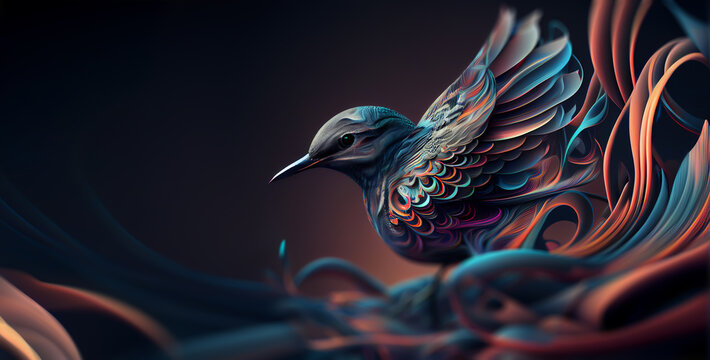 Abstract Bird on a Dark © BazziBa