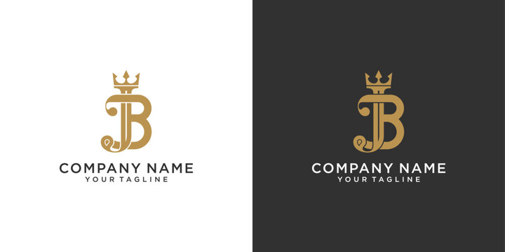 Initial letter JB or BJ logo design vector