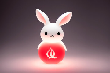 Fototapeta premium bunny rabbit lamp，generative ai