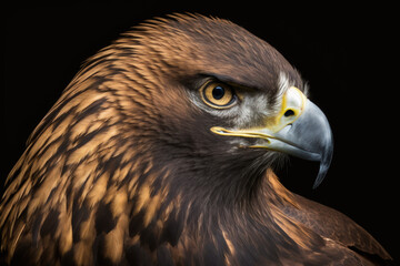Naklejka premium Golden Eagle in portrait. Generative AI