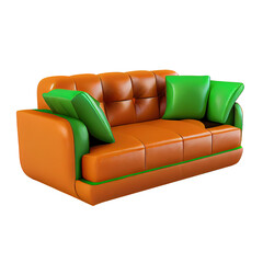 Modern sofa leather on isolated  background.