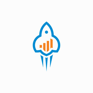 Business Rocket Stats Logo vector image
