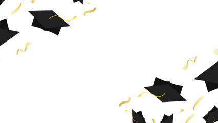 Frame  graduation  with Graduation cap , Congratulations Graduates Class 2023. Template for graduation design ,Vector illustration EPS 10