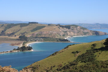 Overlooking the entrance to Otago Harbour on the South Island of New Zealand.