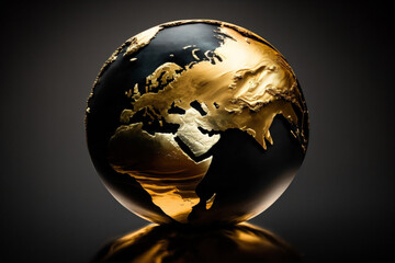 Earth globe against a shadowy background. Generative AI