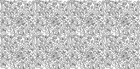 leaves doodle line art