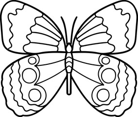 Butterfly line art illustration. Vector illustration. Coloring.
