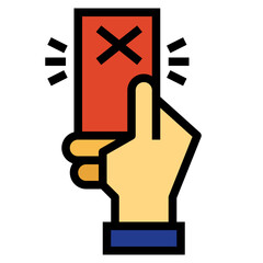 red card filled outline icon style