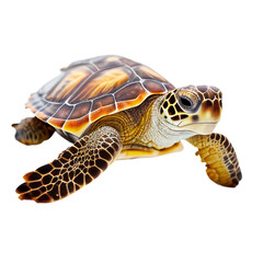 sea turtle (ocean marine animal) isolated on transparent background cutout